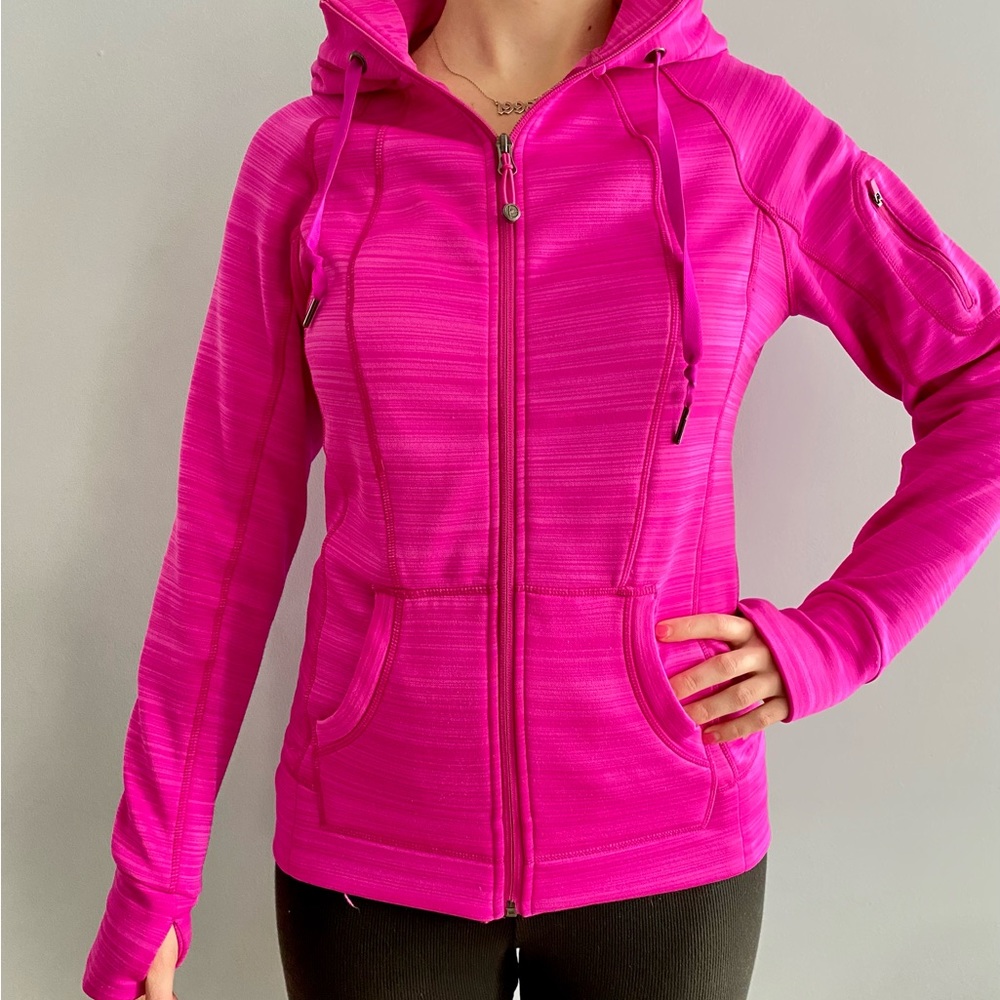 Zip Up Hoodie by 90 Degree - Relfex Vibrant Fuscia Pink
